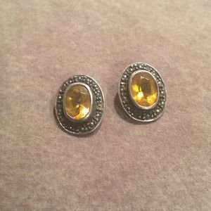 Citrine Sterling Silver pierced earrings.